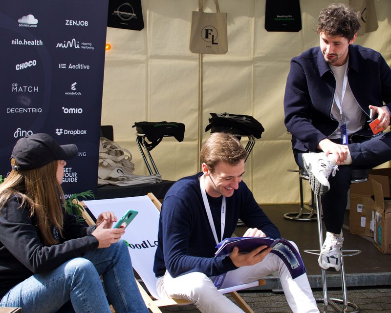Partner booths in the Innovillage at Q-Summit